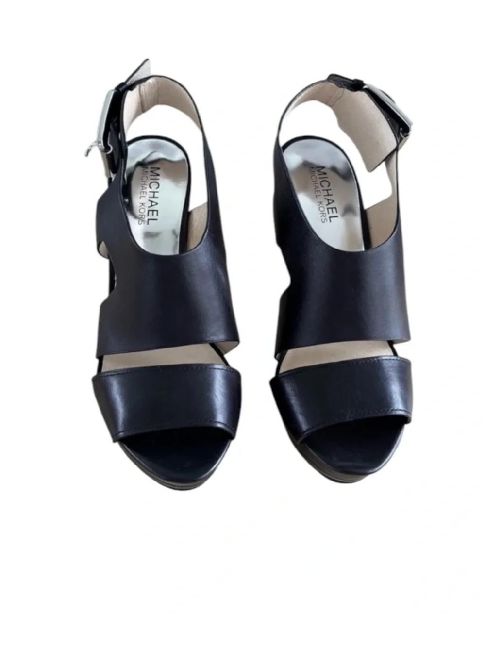 Michael Kors Women’s Carla Black Leather Platform Sandals
